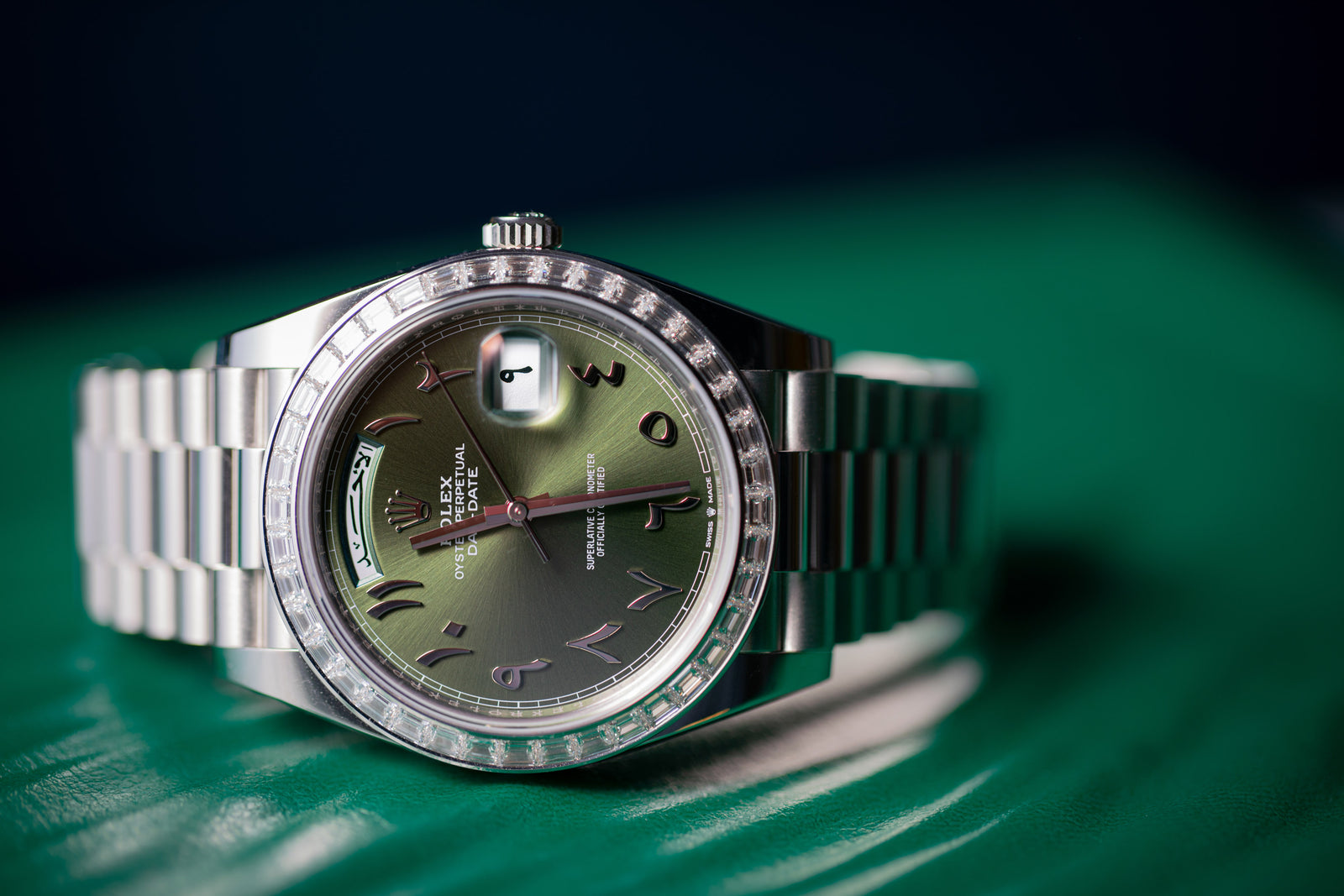 rolex day date platinum arabic